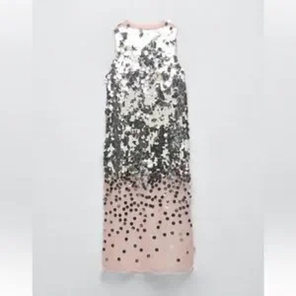 Rare Zara Silver sequin party mermaid dress - Picture 5 of 6